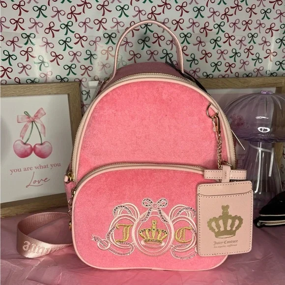 Juicy Couture Lovers Club pink backpack Juicy Couture Juicy Lovers Club Backpack Pink Lemonade/Pink  main image 4